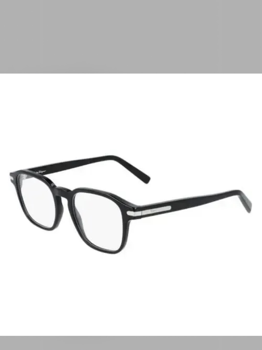 Salvatore Ferragamo Black Optical Glasses with Silver Temple Accent